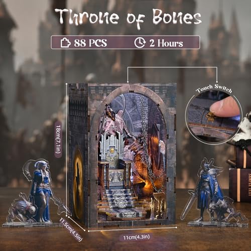 CCCDF Throne of Bones Book Nook Kit, DIY Miniature House with LED - color: Throne of Bones