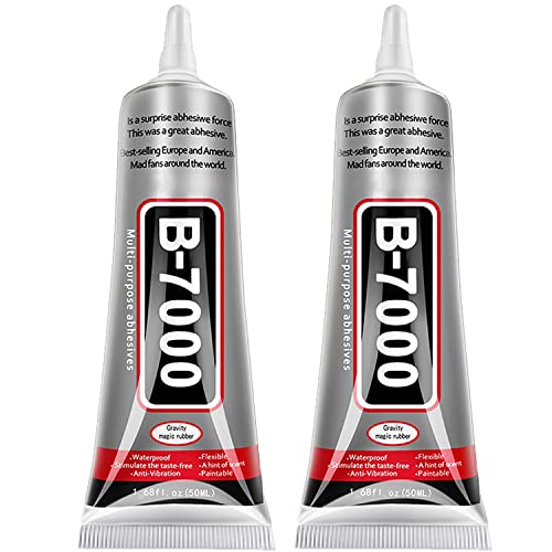 B7000 Jewelry Glue for Jewelry Making, FITTDYHE 2PCS 50ML/1.69 fl oz Clear B-7000 Glue Rhinestone, Multipurpose Super Adhesive for Phone Repair Nail Art Wood Glass Charms - color: 2 PCS × 50ml Each