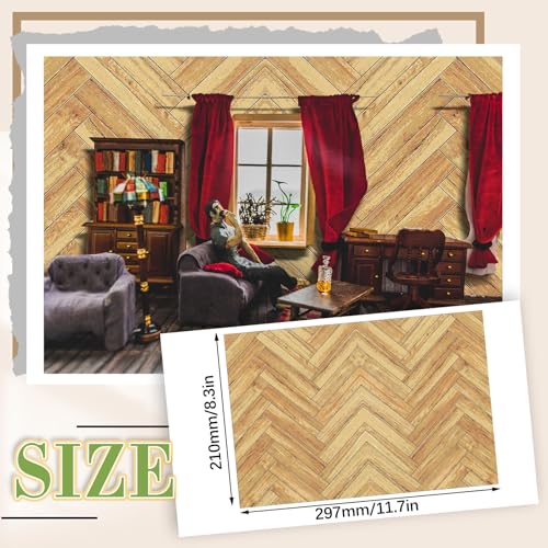 Flutesan 12 Pcs Miniature Dollhouse Wallpaper, Twill - style: Twill