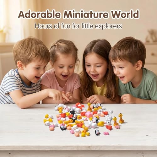 81pcs Garden Miniatures Animal Figurines Accessories, 9 Sets of Resin Animals Variety Pack for Fairy Garden and Wildlife, Mini Animals Micro Landscape Farm Decor