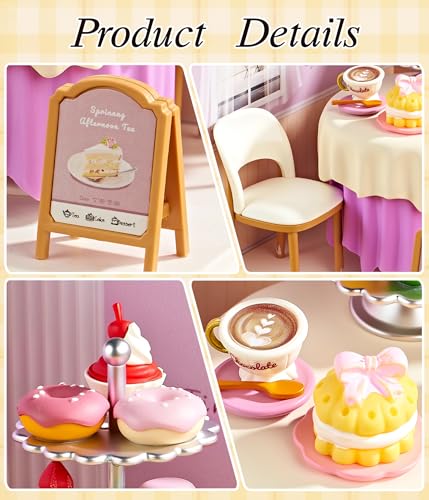 Afternoon Tea Shop Super Miniature House Kit - DIY Plastic 3D Model Building Set for Teens, Build Your Own Tea House with Dustproof Case, Creative Craft Gift for Girls Women - color: Afternoon Tea Shop, size: Small