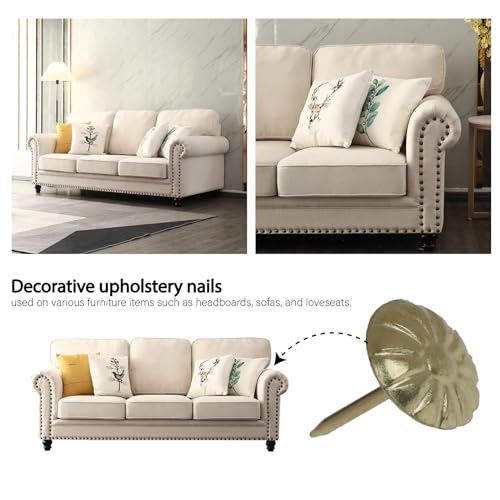 Upholstery Tacks for Furniture Upholstery Nails Tacks for Decorative 100Pcs - color: Gold_flower