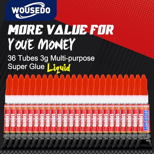 36 X 3g Super Glue Liquid, Quick Dry,Thin Formula, All-Purpose Instant Bond - size: Liquid
