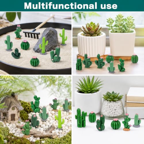 36 PCS Mini Resin Cactus Figurines Bulk, Miniature Cactus Decorations