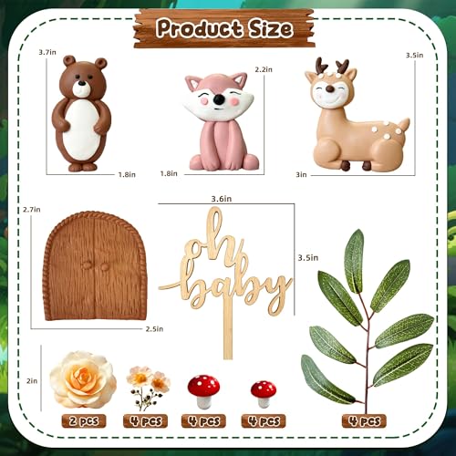 Woodland Cake Toppers, Oh Deer Baby Shower Cake Decorations