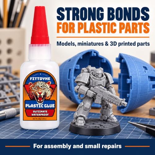 Plastic Glue 30g, Super Glue for Plastic, Strong Fast Drying Clear 3D Printer Glue Heavy Duty Waterproof Adhesive for Toys, Miniatures, Model, Acrylic, PVC, PLA, ABS,PETG,TPU - style: Plastic Glue & 3D Printer glue