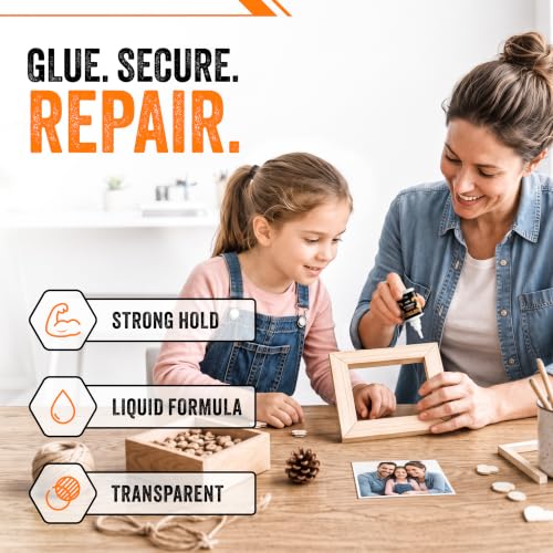 Wood Super Glue Liquid 1.75 oz - Instant Adhesive DIY Craft Laminate Cork