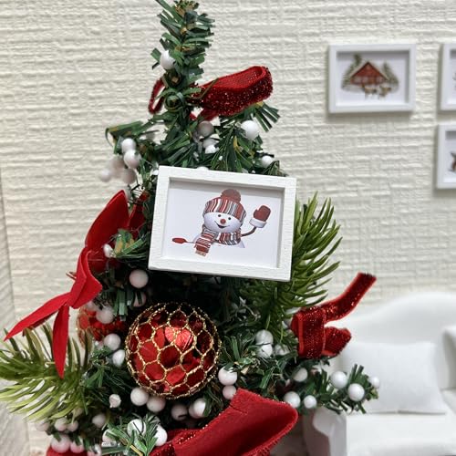 Miniature Dollhouse Accessories Christmas, Mini Wall Art, 1/12 Scale Accessories, Dollhouse Miniatures, 8 Pieces - style: No. 3