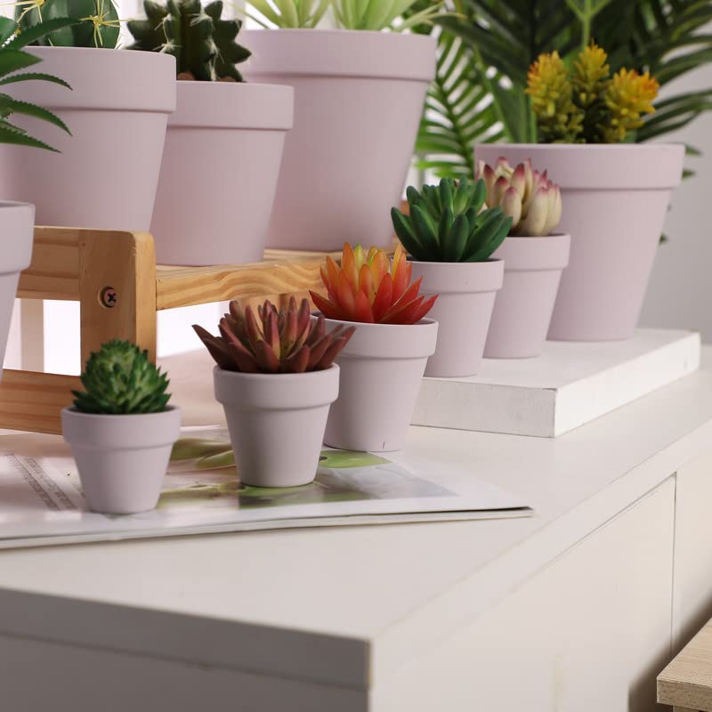 Yishang 1.9 Inch Tiny Pink Terracotta Pots Pack of 36-Small Mini White Clay Pots with Drainage Holes Flower Nursery Terra Cotta Planter for Tiny Cactus,Herb,Succulent Plants,Crafts - color: Pink