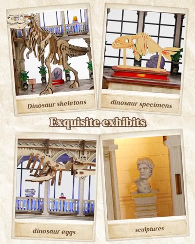 3D Wooden Puzzle for Adult, 3D Puzzle DIY Miniature House Kit for Adult, Booknook with LED Light, 3D Wood Puzzle Gifts for Family, Friend, Bookshelf Decor(Museum of Zoological) - color: Museum of Zoological