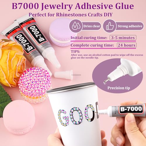 30000Pcs Resin Rhinestones for Bedazzling with Tweezers, AB Rhinestones for Crafting with B7000 Jewelry Glue for DIY Crafts Clothing Tumblers Shoes Fabric Nail Art - color: AB, size: X-Large Pack + 1Pc Glue