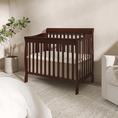 Dream On Me 4-in-1 Mini Baby Crib for Small Spaces, Aden, Espresso - color: Espresso