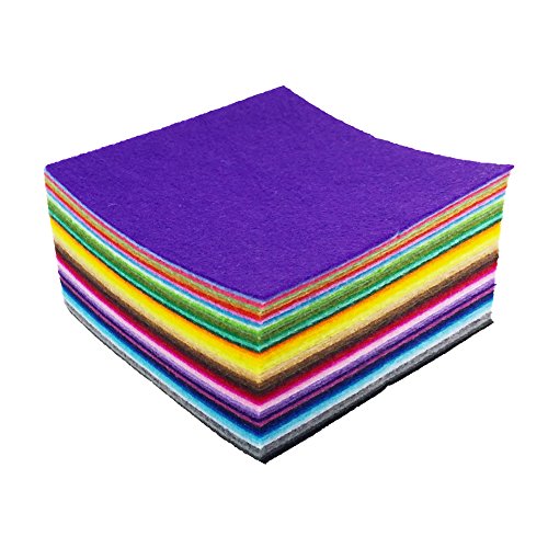 flic-flac 44PCS 6 x 6 inches (15 x 15cm) Assorted Color Felt Fabric Sheets Patchwork Sewing DIY Craft 1mm Thick … (15cm * 15cm, 44pcs) - color: 44pcs, size: 15cm * 15cm