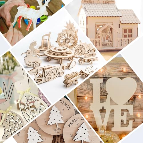 LotFancy Basswood Sheets, 6 Pack, 12 x 12 x 1/16 Inch, Plywood Sheets with Smooth Surfaces, 1.5mm Craft Wood Board for Laser Cutting, DIY Architectural Models, Wood Burning and Staining - size: 12 x 12 x 1/16 6pcs