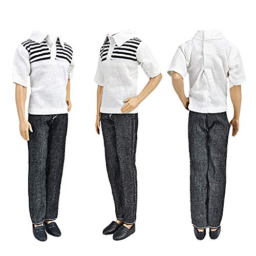 E-TING 3 Pack Plaid Casual Outfits with 3 Pairs Shoes for 12 Inch Dolls
