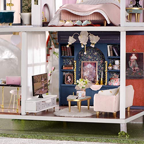 GuDoQi DIY Miniature Dollhouse Kit, Tiny House kit with Music, Miniature House Kit 1:24 Scale Monet Garden, Great Handmade Crafts Gift for Birthday Christmas Day - color: Monet Garden