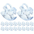 Kisangel 24 Pcs Mini Acrylic Rocking Horse Figurines, 1.1 Inch Clear Animal Charms for Baby Shower Table Scatter, Gender Reveal Party Favors, DIY Craft Decorations and Birthday Gift