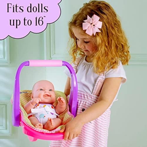 JC TOYS ADJUSTABLE CARRIER – Converts from Rocking Baby Carrier to Feeding Seat – Perfect for Children 2+ , Pink , 16 inches - color: Multi Carrier