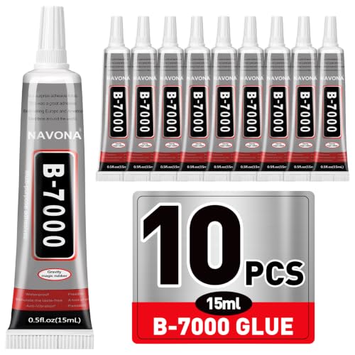 10 PCS 15ml B7000 Rhinestone Glue Clear with Precision Tip, Bedazzling Glue, Multipurpose Super Glues for Nail, Craft, Jewelry Making, Nail Art, DIY, Makeup, Shoes - size: 15ml 10pcs