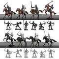 Army Knight Figures 28PCS Medieval Knight Soldiers with Horses and Cavalrymen, Knight Miniatures Playset, Medieval Party Favors, Cake Toppers and Collectors