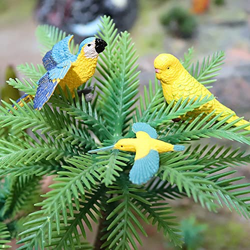 BLAPNK 17 Pcs Realistic Mini Bird Animal Figures Toy Cake Toppers, Miniature Bird Model Figurines Birthday Party Bridal Wedding Cake Decoration Educational Backyard Birds Toy
