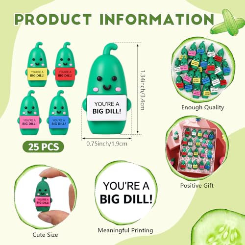 Gejoy 25 Pcs Mini Rubber Colorful Pickle Toys Positive Mini Pickles Figures - style: Colorful Pickle