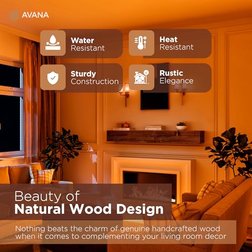 Avana Rustic Fireplace Mantle Shelf 60 Inches - Handcrafted Wood Mantles For Over Fireplace - Wall Mounted Farmhouse Fireplace Mantel Shelf - Floating Fireplace Mantels 60 X 8 X 5 - Rustic Traditional - color: Rustic Traditional, size: 60 X 8 X 5