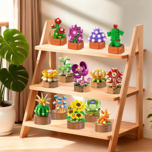 HOGOKIDS 15 Pack Flowers Botanical 3.6MM Building Set for Adults Kids 6-12+