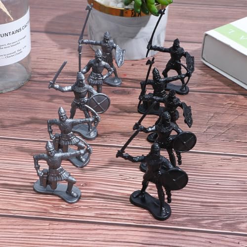 ONEST 60 Pieces Mini Medieval Knights Soldier Army Figures Soldiers Figurines Cupcake Topper Party Table Decorations - style: 60 Pieces