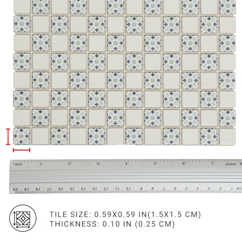 150 pcs, Dollhouse Flooring, 1:12 Scale Doll House Tiles, Miniature Checkerboard Floor, REDUCIO! (Antique)