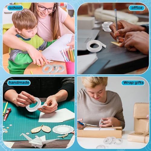 9 Rolls Double Sided Tape for Crafts, Strong Double-Sided Tape, Scrapbook Tape, Double-Sided Adhesive Tape for Arts, Card Making, Scrapbooking Supplies, Gift Wrapping (0.4 in X 26.25Ft)