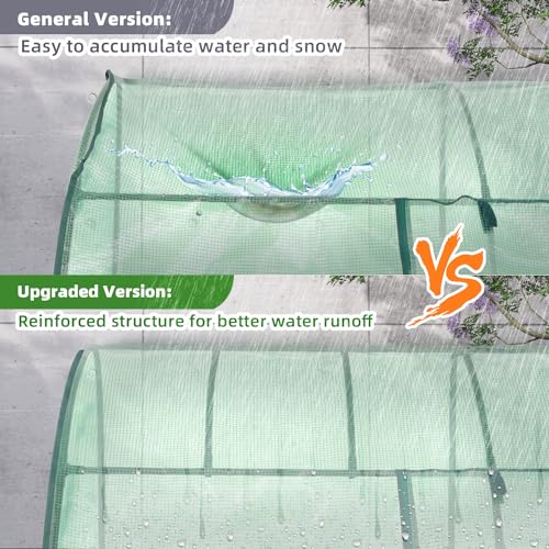 Lean-to Greenhouse with 3-Tier Shelves: Ohuhu Portable Walk-in Wall Mounted Green House with Mesh Windows, 79"x39"x83" Large Greenhouses with 2 Roll-Up Zipper Doors Reinforced Structure for Outdoors - color: Green, size: 6.6' x 3.3' x 7'
