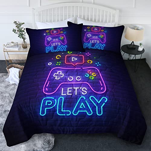 BlessLiving Gaming Comforter Trippy Gamer Comforter Set Twin XL - color: 20, size: Twin/Twin XL