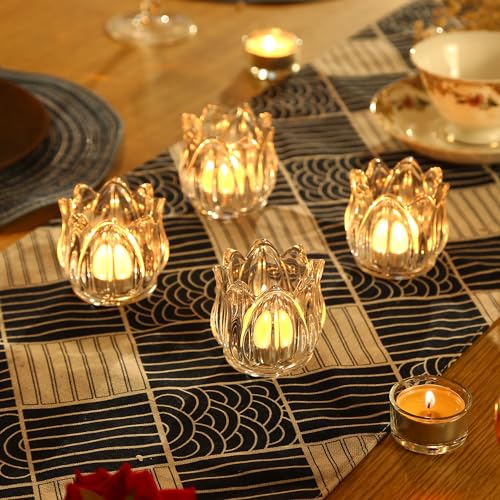 GOLDEAL 12Pcs Clear Votive Candle Holders,Clear Thick Glass Tea Light Candle Holder Bulk,Tealight Candle Jars for Wedding Table Decor,Party Supplies,Bridal Shower,Baby Shower,Tables Centerpieces - color: Clear
