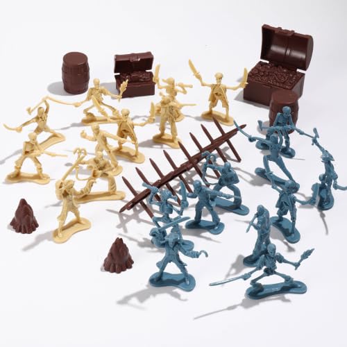 ONEST 32 Pieces Pirate Action Figures Playset Pirate Party Favors Table Decorations - style: 32 Pieces