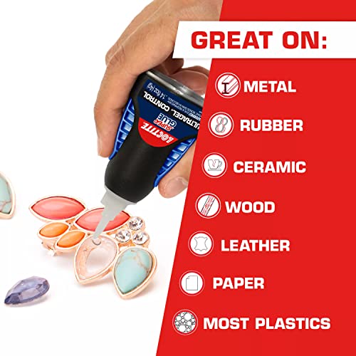 Loctite Super Glue Ultra Gel Control, Clear, 0.14 fl oz Bottle, 6 Pack - Superglue for Plastic, Wood, Metal, Crafts & Repair, Cyanoacrylate Adhesive Instant Glue, Quick Dry - size: 6 Pack, style: Ultra Gel Control