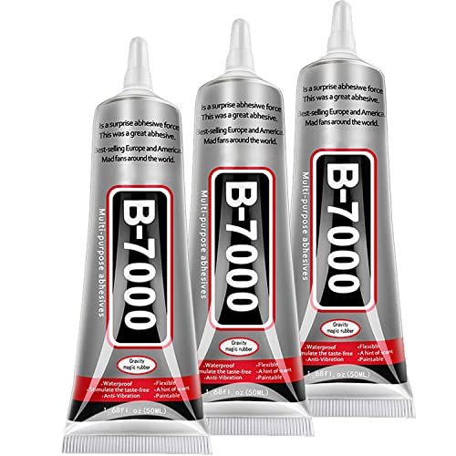 B7000 Jewelry Glue for Jewelry Making, FITTDYHE 3PCS 50ML/1.69 fl oz Clear B-7000 Glue Rhinestone, Multipurpose Super Adhesive for Phone Repair Nail Art Wood Glass Charms - color: 3 PCS × 50ml Each