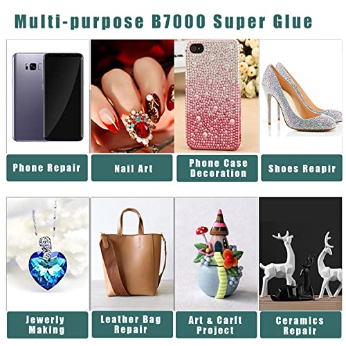 B7000 Jewelry Glue, 4PCS X 25ML B-7000 Clear Super Glue Multi-Function Glues Transparent Industrial Adhesive for Phone Repair Jewelery Making Crafts Fabric Metal Nail Art Stone Wood Glass - style: B-7000 4x25ML