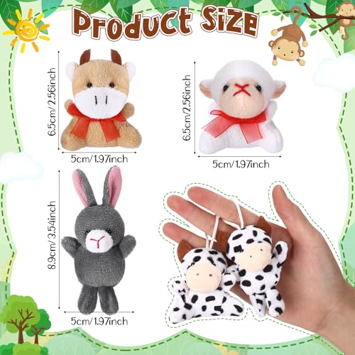 Zhanmai 100 Pcs Mini Farm Stuffed Animals Keychain Bulk Set - style: Farm Animals