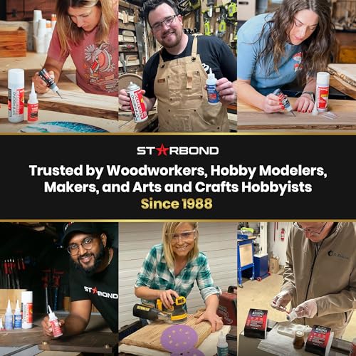 Starbond Black Medium-Thick CA Glue Complete Refill Kit (16 oz) – Rubber-Toughened, Impact-Resistant Cyanoacrylate Super Glue – for Knot Filling, Crack Repair, Woodworking, Guitar, Hobby & RC Projects - color: Black, size: 16 ounces