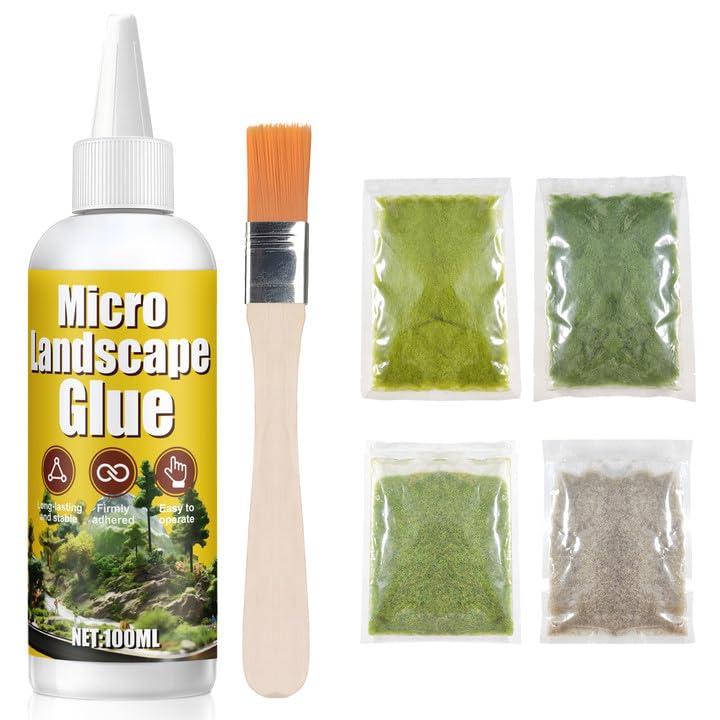 JAOJAO Turf Glue for Artificial Grass with 30g *4 Packs Model Grass, 100ml