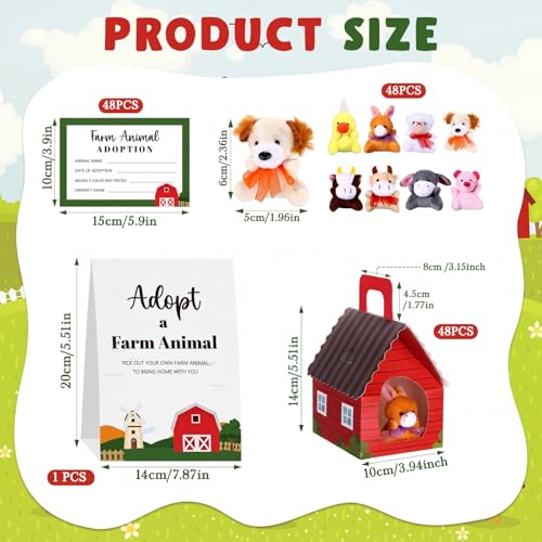 Blueweenly 73 Pcs Adopt a Farm Animal Set Party Favors Mini Plush Farm Toys - style: Farm Animal