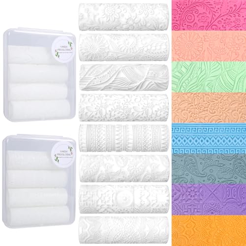 8 Pcs Non-Stick Polymer Clay Texture Rollers (Complex Texture) - color: Complex Texture