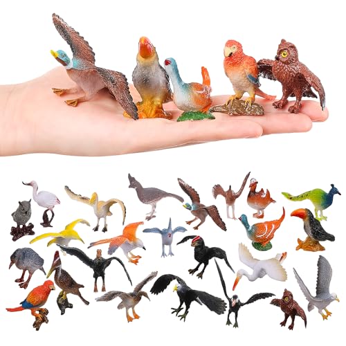24PCS Realistic Bird Figures, Eagle Parrot Educational Animal Toys for Kids
