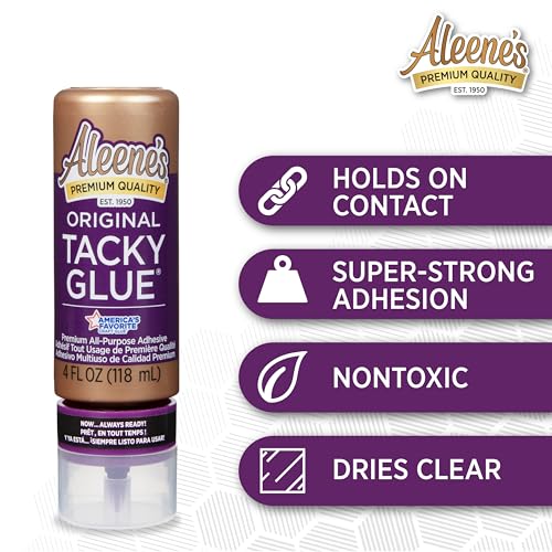 Aleene's Orignial Tacky Glue for Crafts in Always Ready Bottle, Nontoxic, Dries Clear, 4 fl oz - style: Always Ready