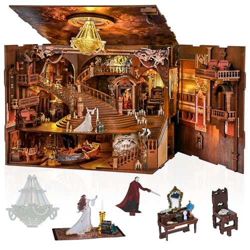 MiniCity Phantom of the Opera DIY Book Nook Kit for Adult, 3D Wooden Puzzle