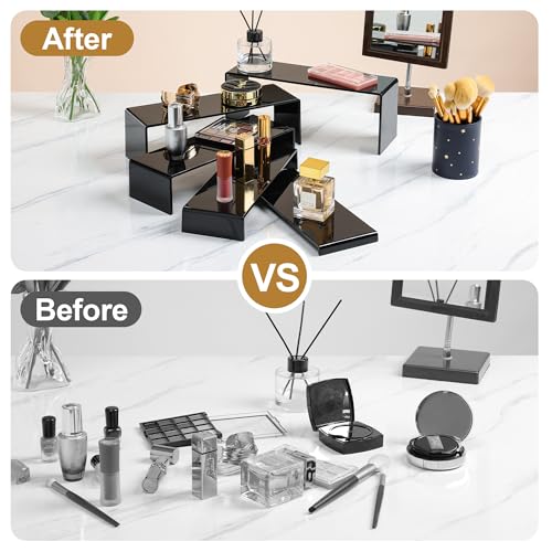 ANDGOO 10 Pack Large Acrylic Display Stands, 2 Set(10”L-11”L-12”L) - color: Black, size: 10Pcs (10.8”L~11.2”L~11.6”L~12”L~12.4”L)