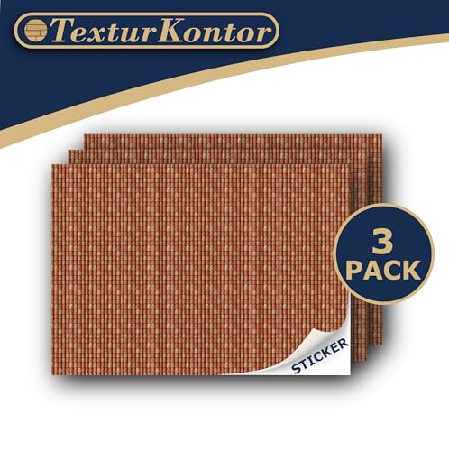 3 Sheets Self-Adhesive Decorative Film Roof Tiles for Model Making in Scale 1:87 Scale H0 (UK: 3.5 mm Scale) (Roof Shingles finca) - color: Roof Shingles Finca
