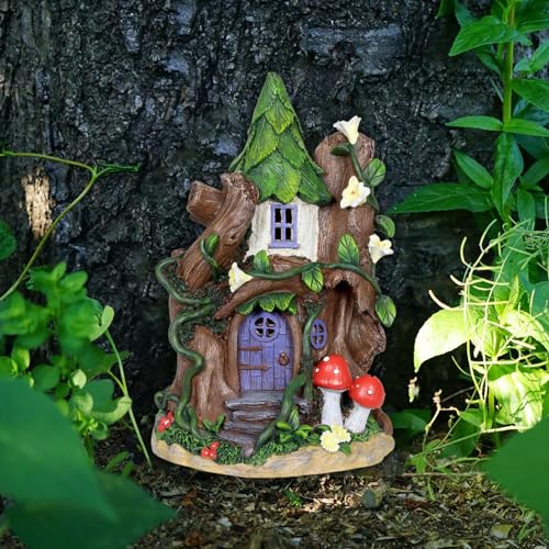 ONEST 8 Pieces Miniature Fairy Garden Accessories Small Fairy Figurines Hand Painted Fairies Figures for Car Decor Garden Flower Pot Birthday Cake Topper - style: Fairy and Door A