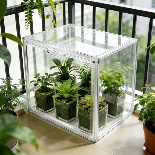 Mini Greenhouse for Indoor for Small Plants, 14"×8.5"×10.5" - size: 14.2"× 8.6"× 10.6"